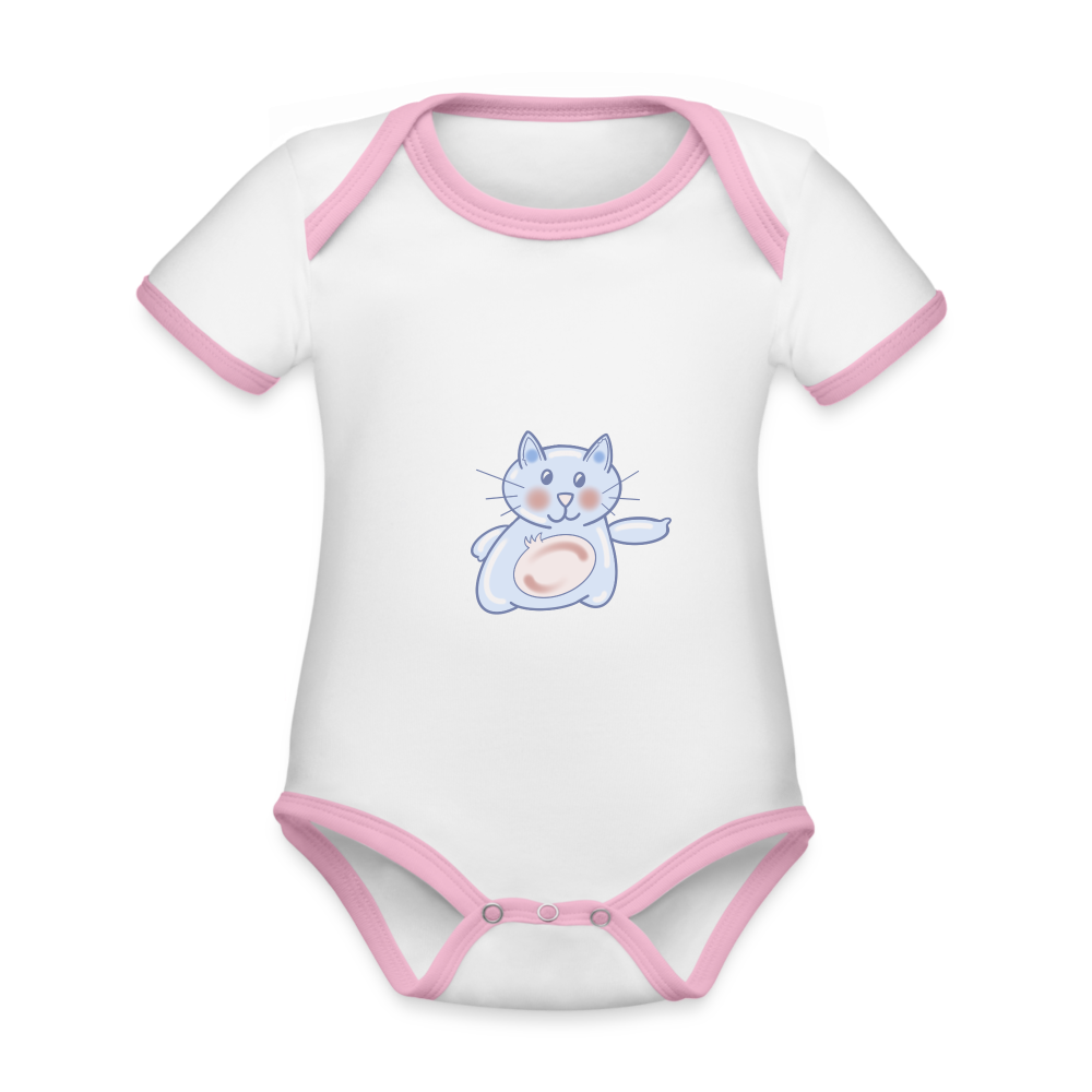 Organic Baby Contrasting Bodysuit - white/rose