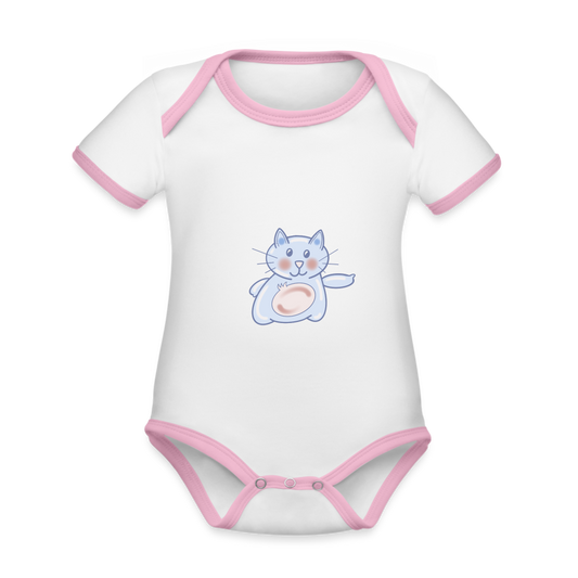 Organic Baby Contrasting Bodysuit - white/rose