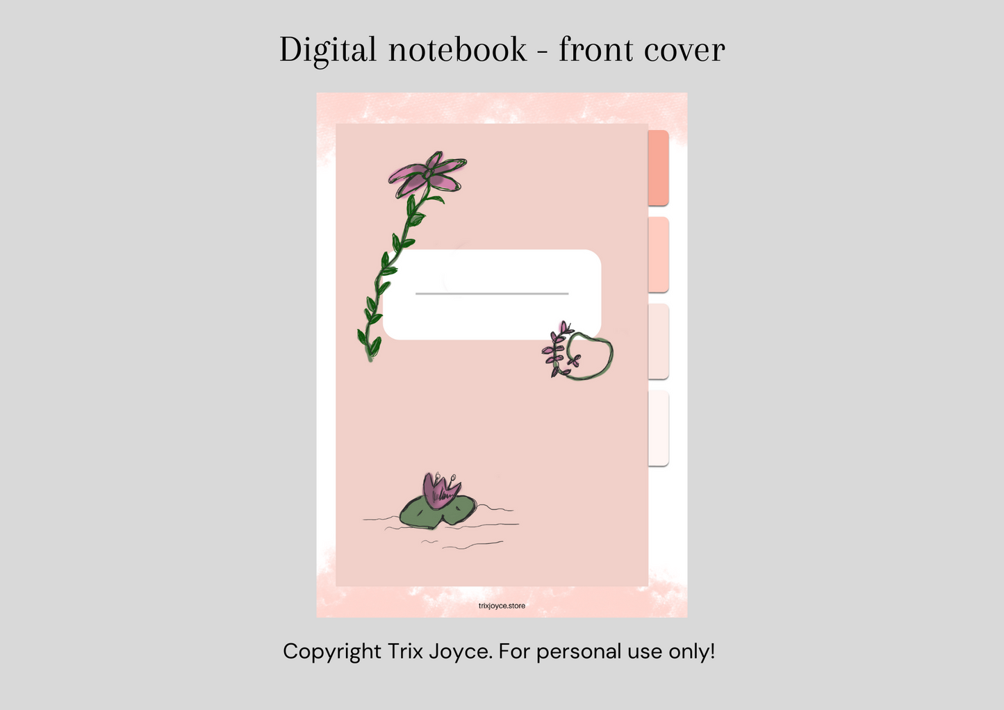 Digital Notebook With Hyperlinks - Pink Floral