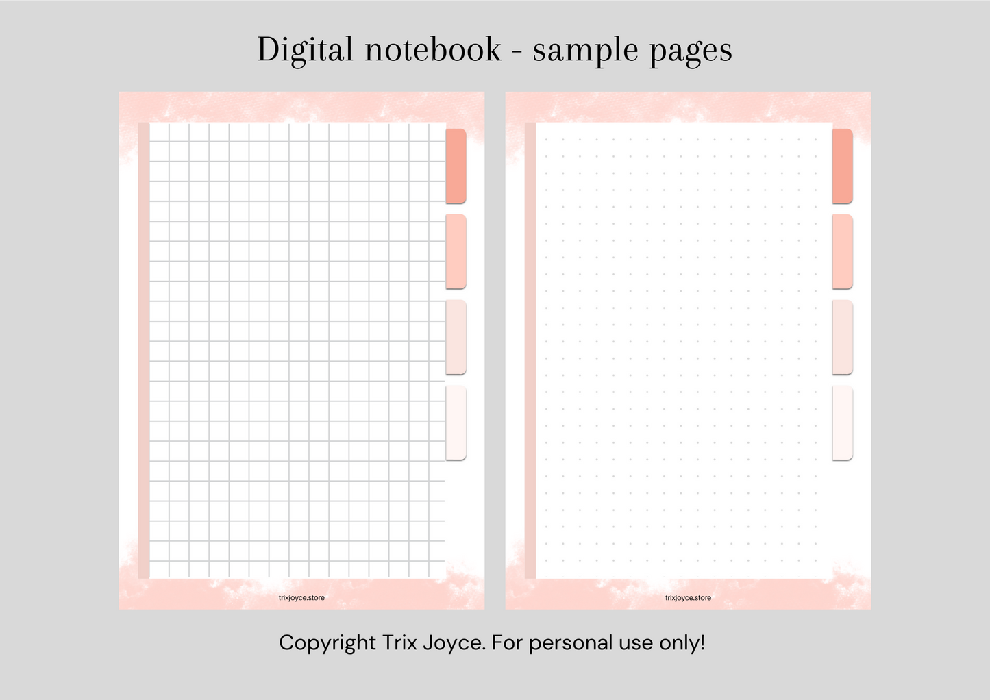 Digital Notebook With Hyperlinks - Pink Floral