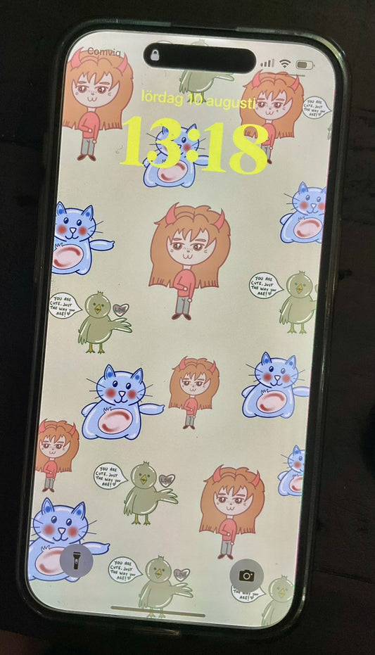 Cute characters phone wallpaper