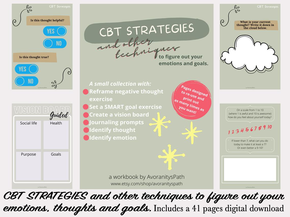 Notion Template for Mental Health + CBT Workbook (bundle)