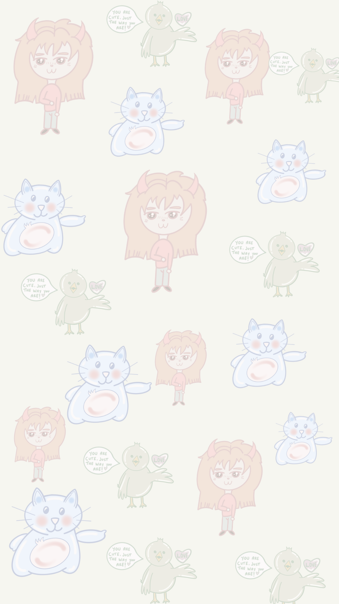 Cute characters phone wallpaper