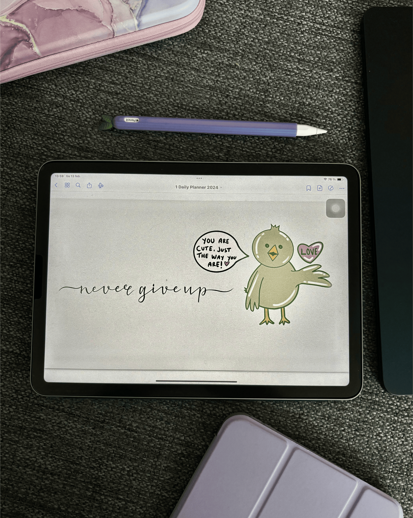 Undated Digital Planner with Hyperlinks - "You're Cute!" - Monthly